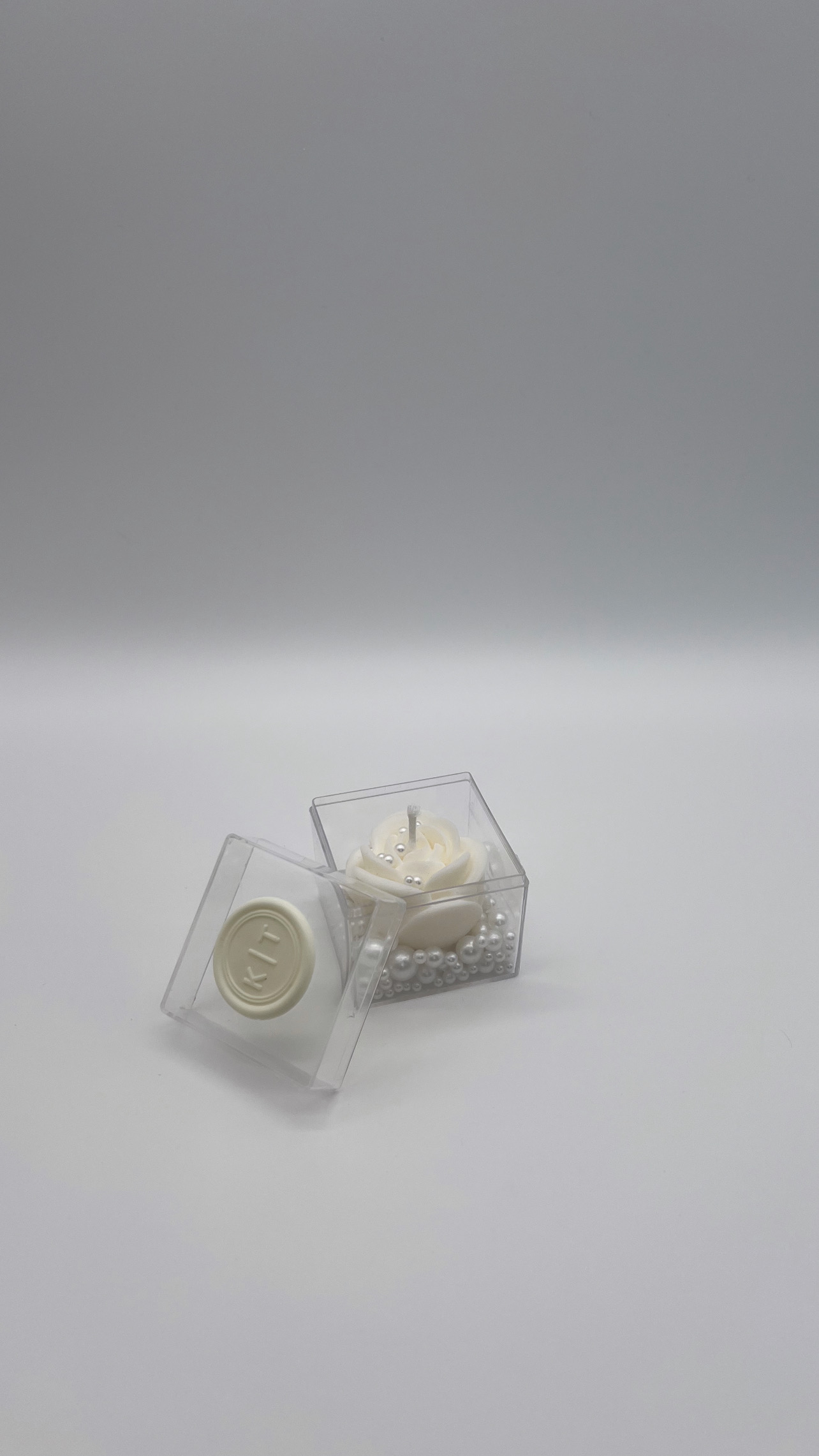 Kerze „Gastgeschenk – Rose mit Perle“
