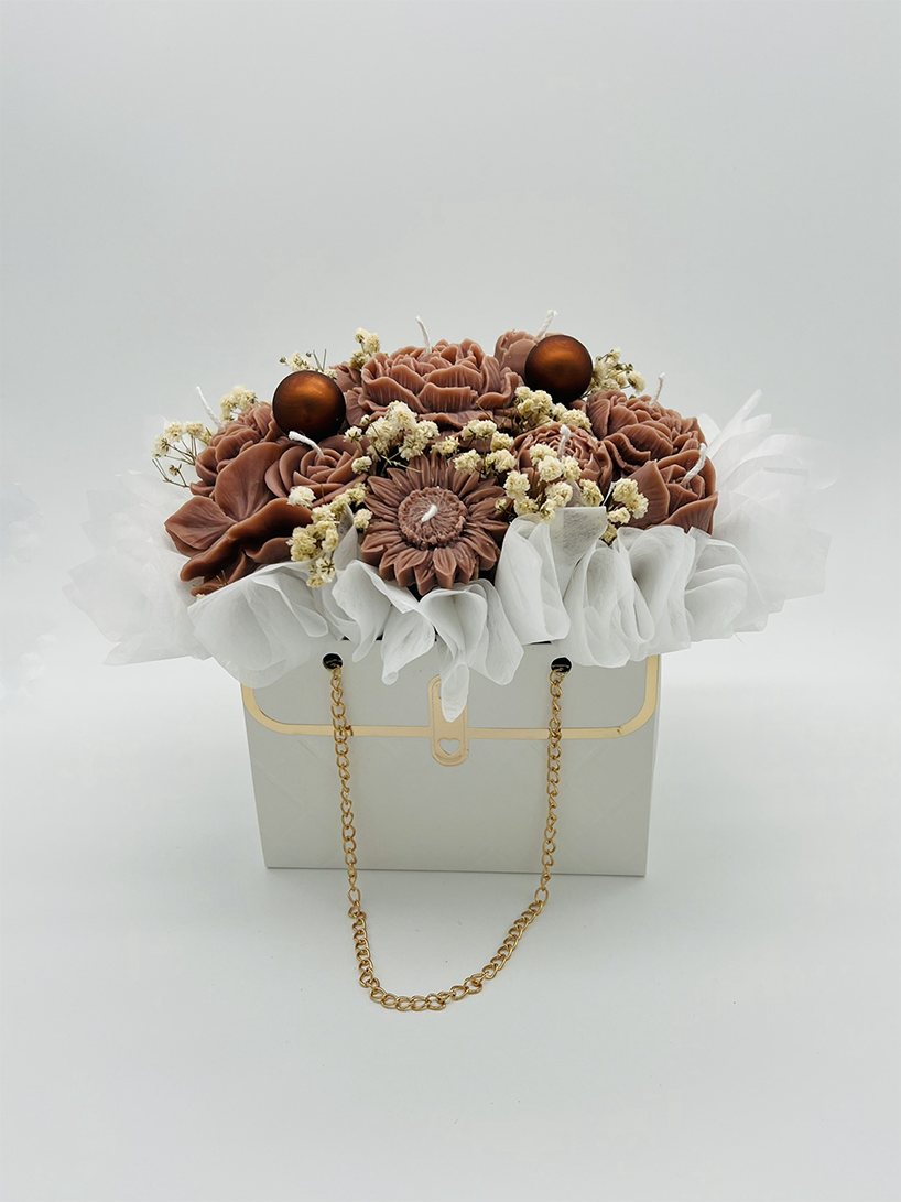 Kerzenstrauß "Rosen" - braun – Bild 2
