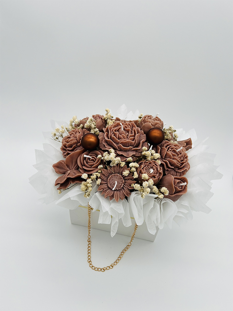 Kerzenstrauß "Rosen" - braun – Bild 3