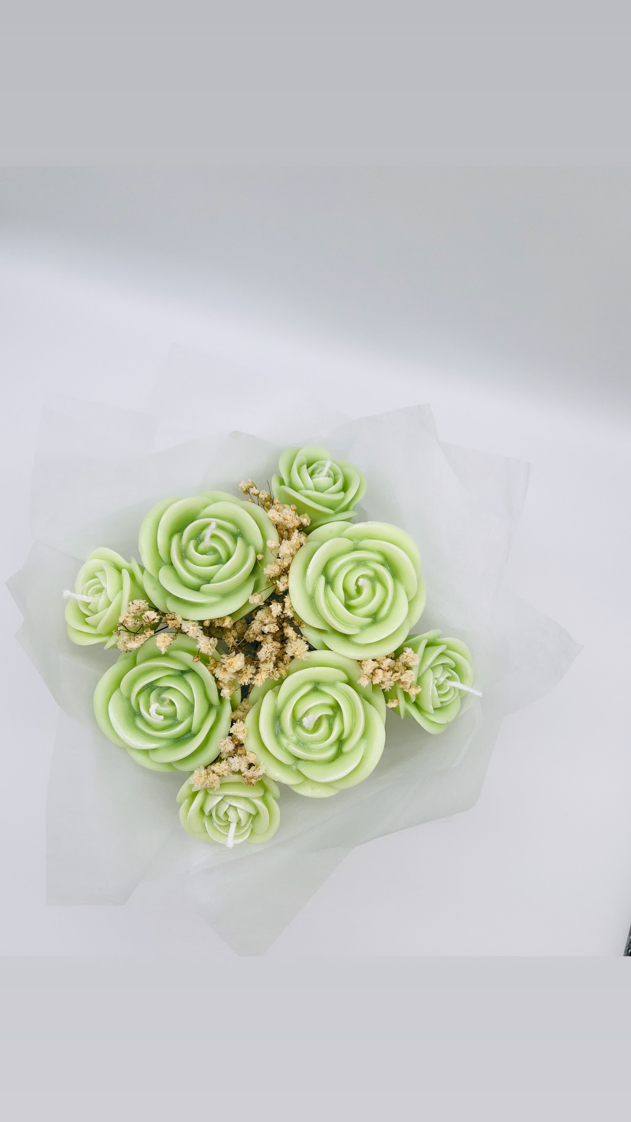 Kerzenstrauß „Rosen“ - grün – Bild 3