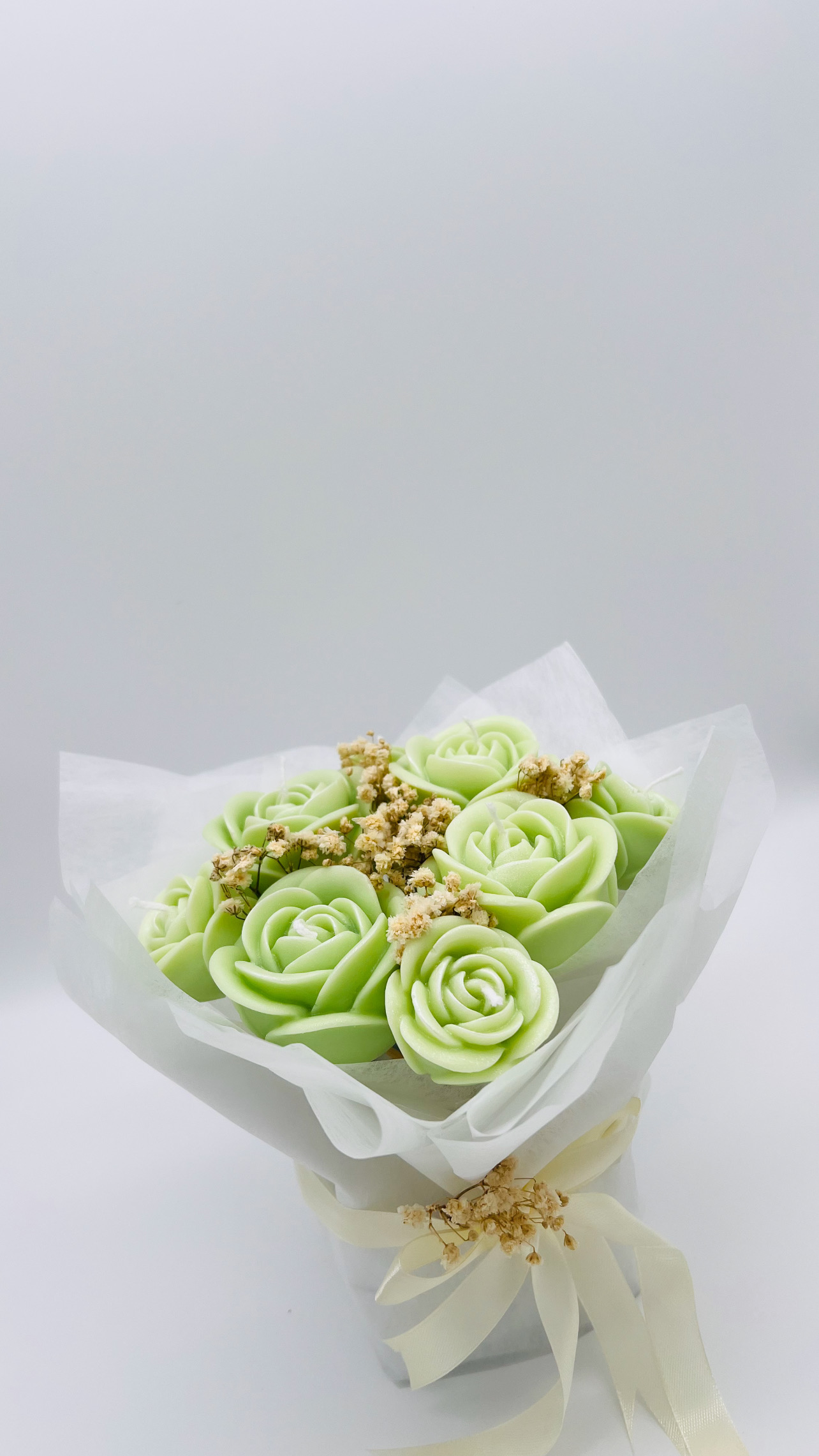 Kerzenstrauß „Rosen“ - grün – Bild 4